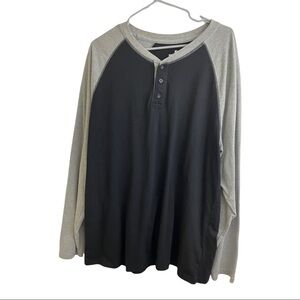 Woolrich black grey baseball style half button long sleeve X-large Mens